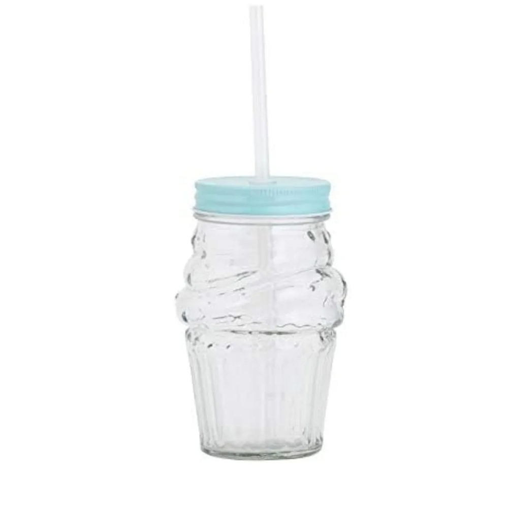 FREE! Ice Cream Glass Mason Jar Cup with Straw